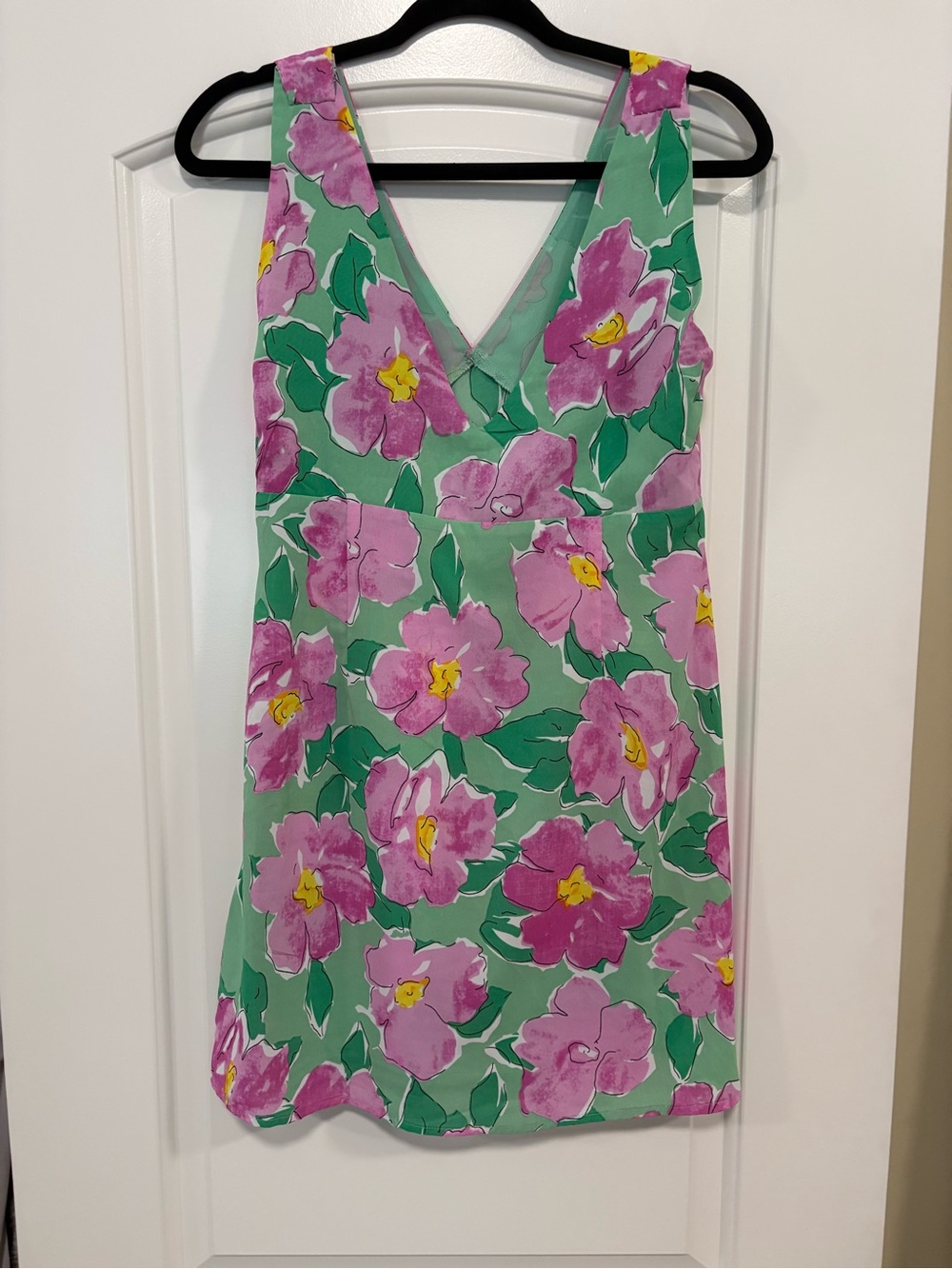 Princess Polly Quincy Mini Dress in Green/Pink Floral - Picture 7 of 8